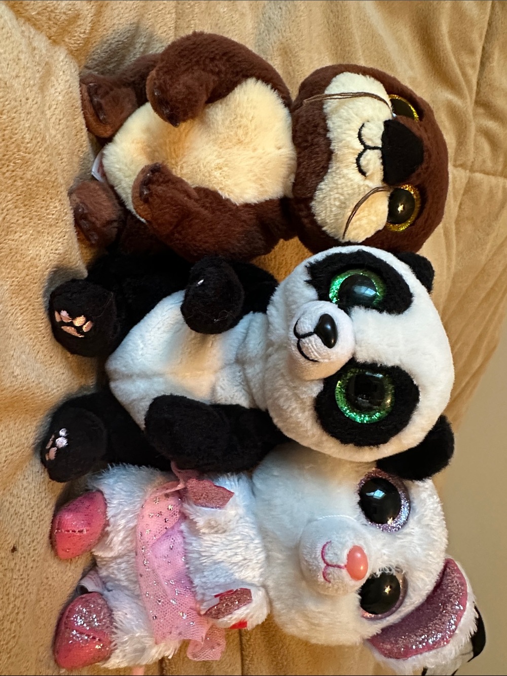 Ty Plush Panda, Bunny and Otter Small Pet Plush Toy Set -